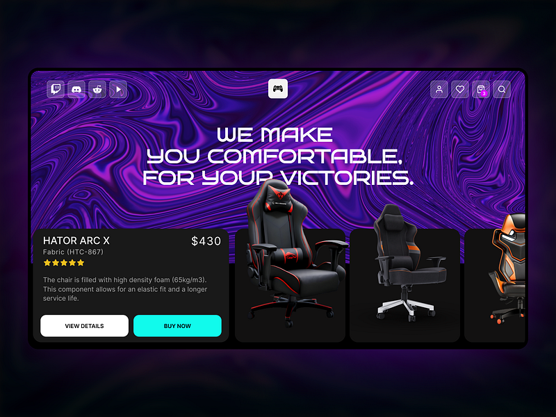 The Gamer Chairs website (e-commerce) design e commerce gaming store ui ux web website