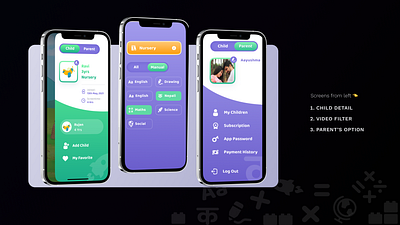 UI Screens for Lil Bud mobile app application child children lilbud mobileapp playful ui uidesign