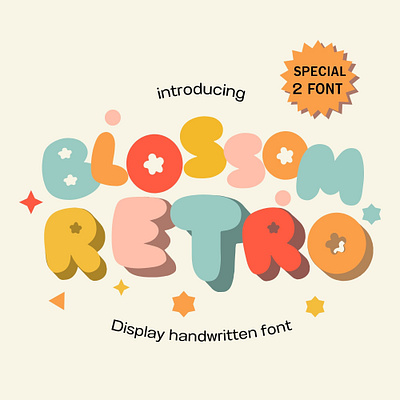 BLOSSOM RETRO - CUTE FONT blossom setro font cute font