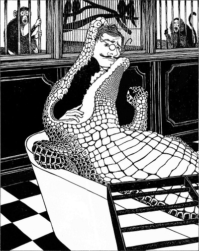 The Crocodile X Rohan Eason black and white books characters publishing