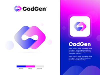 CodGen ai app application branding colorful creative logo design gradient logo icon logo logo design logo designer logo maker modern logo software trendy logo ui web web3 website