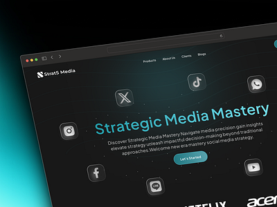 Strats Media - Hero Section dark dark mode exploration mastery media strategic strategy ui