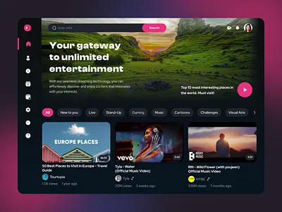 Video Sharing Platform design ui ui ux ui ux design uiux ux ux ui ux ui design uxui web web design web ui website website ui