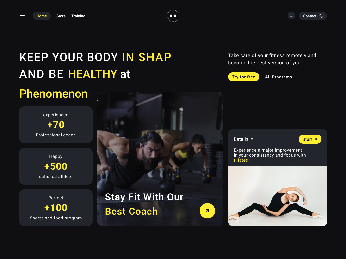 Gym website design by veeqio on dribbble