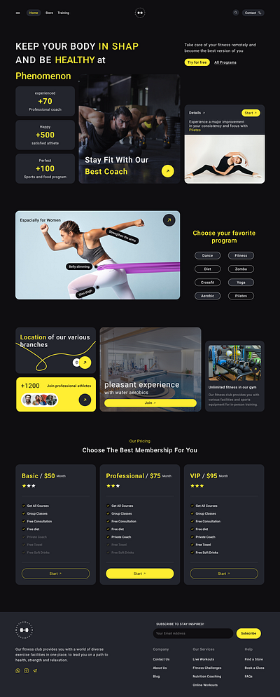 Gym website design gym gym website sport sport website ui uiux ux web design webdesign website workout