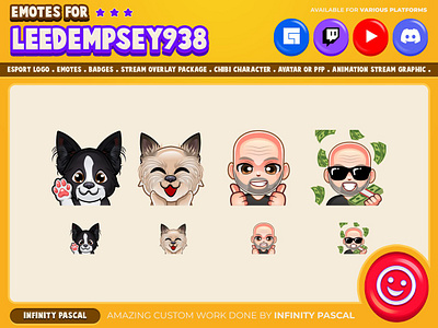 Custom Chibi Character Emotes👴😺🐶 animation cat custom emotes twitch design discord emotes dog facebook emotes graphic design illustration logo loyalty badges twitch emotes twitchemotes youtube emotes