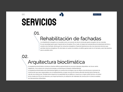 Services section for an Architect Studio challengue concept dailyui design ui web web design