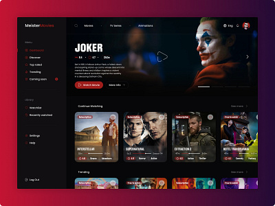 Online TV & Cinema App design template ui ux