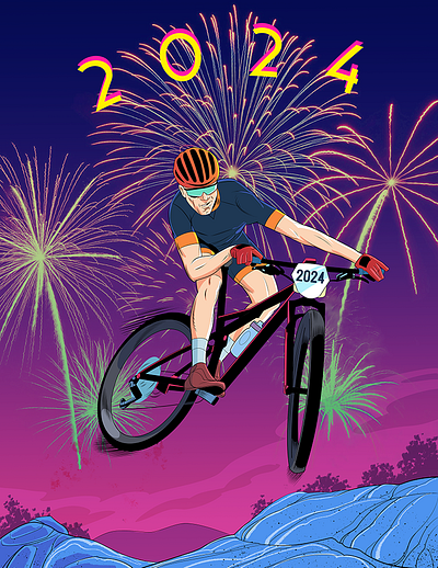 Dominic Bugatto for Canadian Cycling magazine 2024 biking canadian illustrator canadian magazine conceptual illustration cover art cycling dominic bugatto editorial illustration illustration illustration digital illustrationart illustrationartist illustrationzone illustrator mountain bike new year goals sport sport illustration