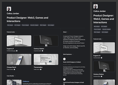 Celica portfolio website defi design framer portfolio template uiux web3 website