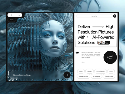 AI-powered image generator platform - Gwapo ai ai image web ai powered ai technology app artificial intellegence concept dark mode design generate image ai hero section image generator mid journey redesign tech ui user interface ux web design website