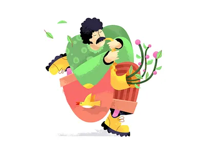 Music 2d cartoon character color design flat illustration music