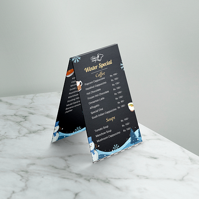 Tent Menu Card Design - Baker's Lounge graphic design menudesign restaurant tentcard