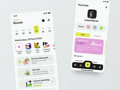 SmartSpend. App for avoiding impulse buying ai android app artificial intelligence design habits interface ios lifestyle productivity ui ux