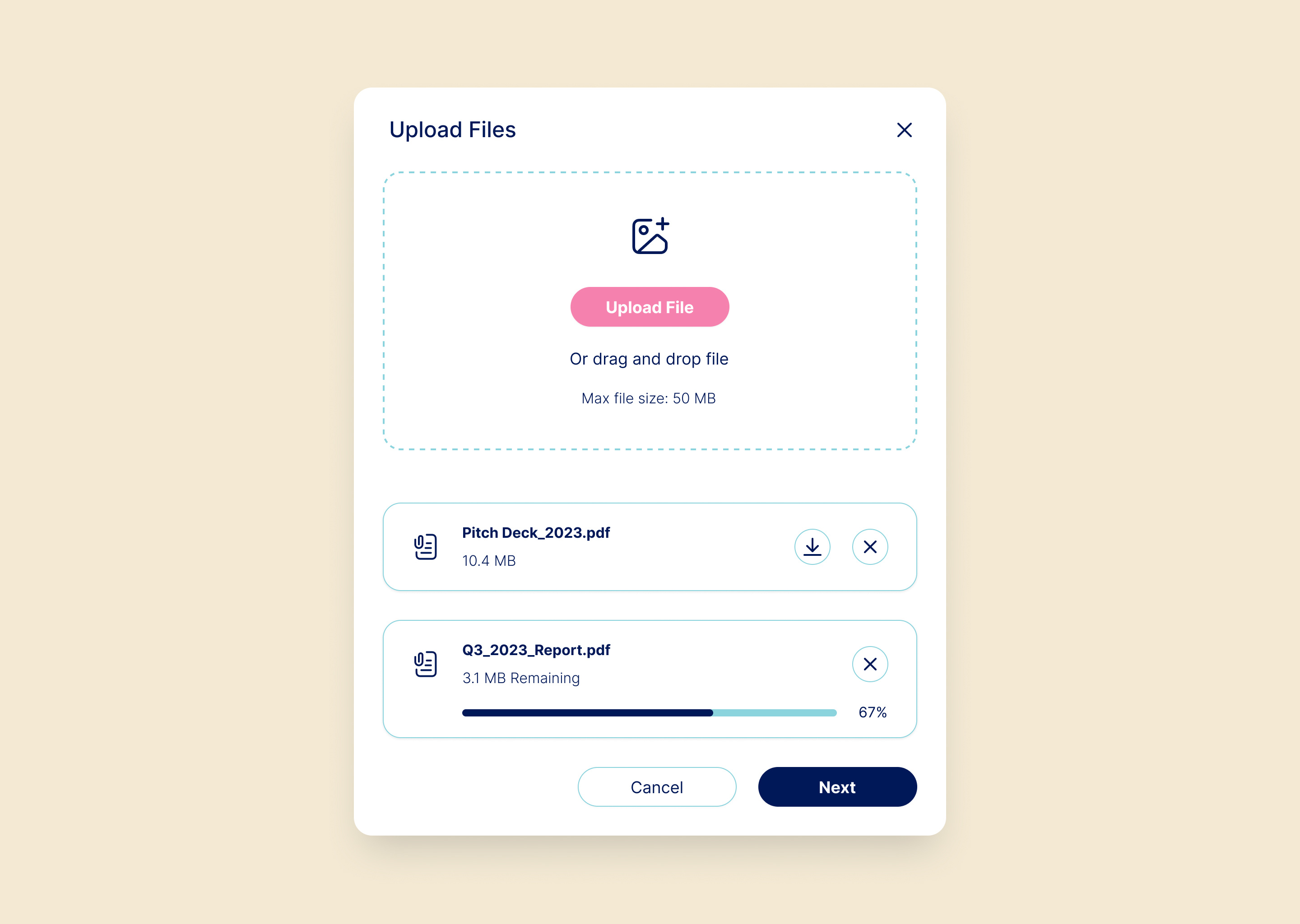 DAY 031 / FILE UPLOAD 031 card daily ui file upload modal ui upload ux