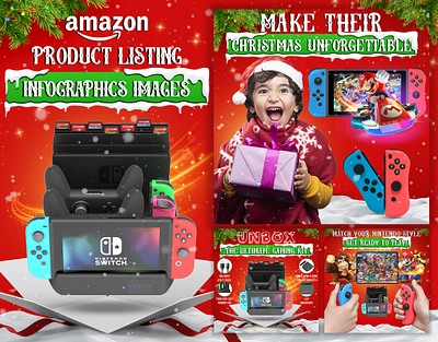 Amazon Listing Infographics || Christmas Gaming Kit a content adobe illustrator adobe photoshop amazon amazon ebc amazon infographic amazon listing amazon listing images ebc enhanced brand content graphic design infographic infographics listing listing design listing images