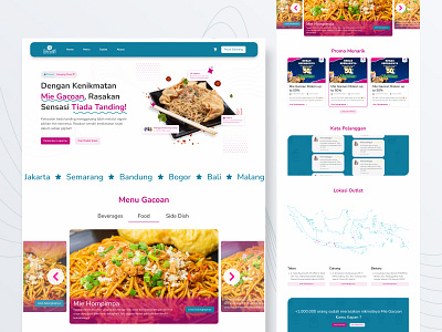 Mie Gacoan - Food and Beverage Landing Page brand identity branding business clean creative dailyui design ecommerce figma food homepage interface landing page layout marketing product ui ux web website