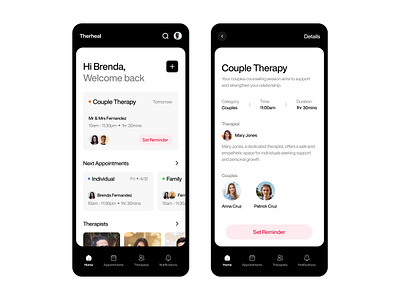 Therapy and Counselling App UI app counselling design product design therapy ui ux ux design