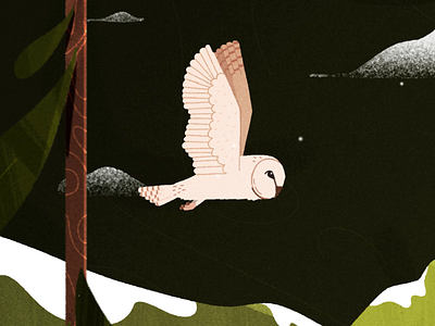 Barn owl animation christmas icon illustration landscape mountain owl pack procreate wildlife winter
