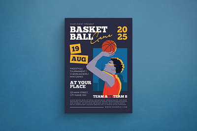 Basketball Game Flyer app branding design graphic design illustration typography ui vector