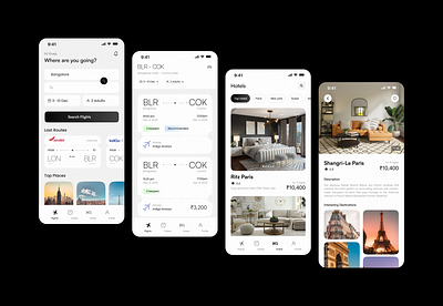 Flight & Hotel Booking App 2024 aesthetic airbnb booking design flight hotel modern ui