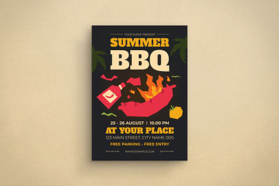 Summer BBQ Flyer app branding design graphic design illustration vector