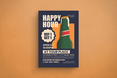 Happy Hour Flyer app branding design graphic design illustration vector