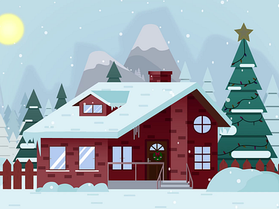 The eve of Christmas and New Year after effects animation ill illustration motion graphics vector