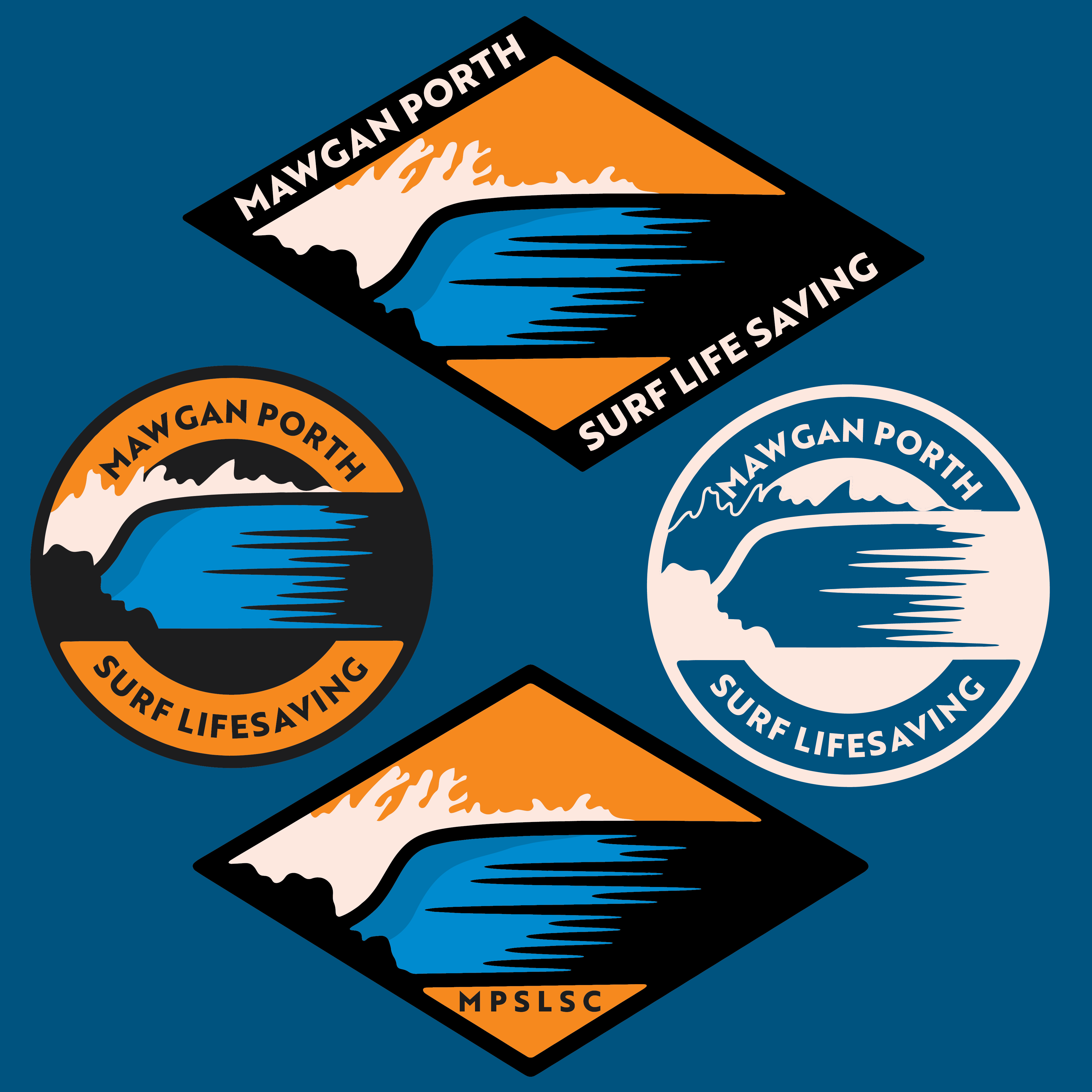 MP Surf-Lifesaving Club, Branding brand design brand identity brand stratagy branding logo logo design surf club surf life saving wave art wave illustration wave logo