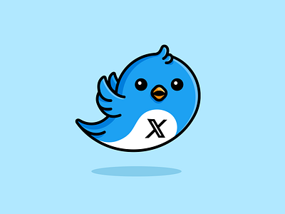 Follow me on X adorable alfrey davilla bird cartoon character chubby connect cute cute bird cute character cute mascot fat flying follow illustration illustrative logo kawaii mascot twitter x