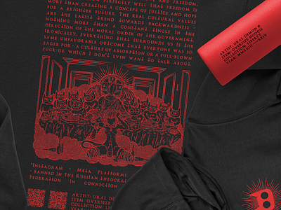 Hoodie design from the XXI century series // 01 art black branding demon design designprint graphic design hoodie illustration merch print red