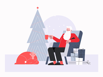 Christmas Web Animation - Warm and Cozy animation christmas clean cosy cozy deer design graphic design minimal motion motion graphics reindeer relax rudolf rudolph santa svg svgator winter