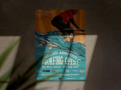 Adaptive Surf Open, Poster Design adaptive surfing art graphic design illustration logo para surfing poster poster art poster design surf illustration surfing
