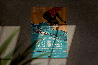 Adaptive Surf Open, Poster Design adaptive surfing art graphic design illustration logo para surfing poster poster art poster design surf illustration surfing