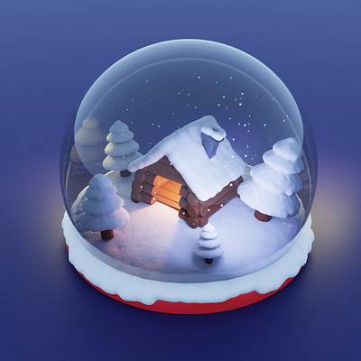 Christmas Snowball 3d blender christmas design illustration snow snowball ui