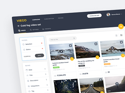 Viego - video streaming branding film illustration instagram movie responsive share stream streaming ui ux video website