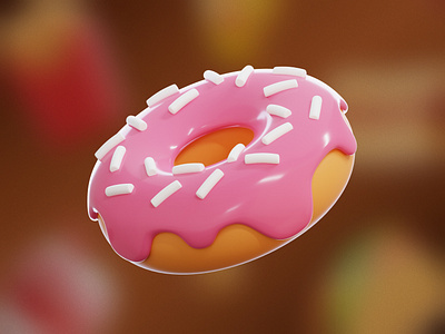 Donut 3D Illustration 3d blender donut fast food food graphic design icon illustration modeling product render ui