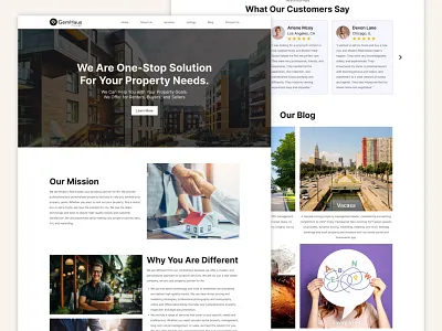 Website re-design real estate services and landing page product design