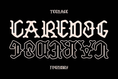 TF Caredog - Blackletter Font blackletter branding design display font fonts illustration logo merchandise poster tatto typeface typography