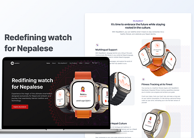 Marketing website for Nepali smart watch company : Nepawatch design marketingwebsite ui watch webdesign website