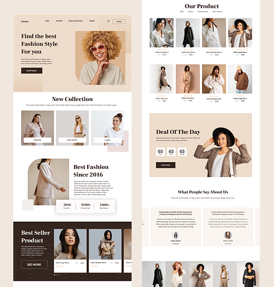 Fifash Web Design - Landing Page app app design clothes design landing page menu online store ui ux web design woman clothes