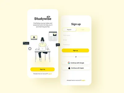 Studying Mobile App UI Mockup design illustration logo minimal mobileui productdesign ui uiux