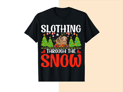 Sloth Merry Christmas T-shirt design sloth christmas tshirt design