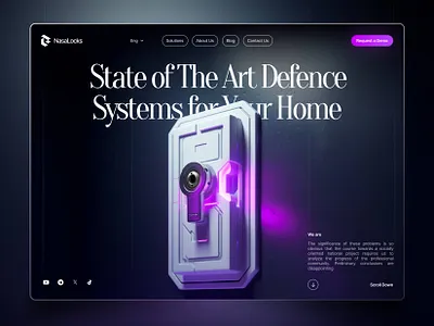 Nasa Locks 3.0 3d design futurism landing landing page design landingpage modern neon product startup ui uiux ux web web3 website