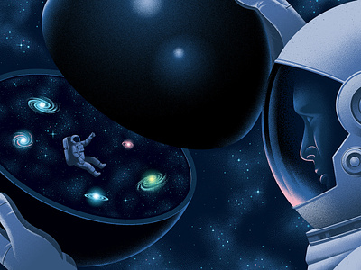 Black Hole 2d conceptual digital editorial folioart illustration kouzou sakai physics science space texture