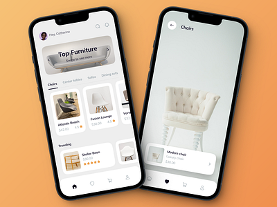 Furniture store UI dashboard furniture mobile shopping ui