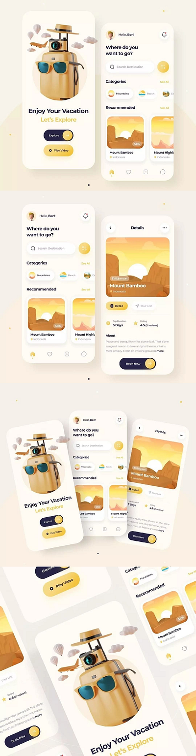 Travel App UI Concept app design design ui ux