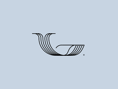 Whale branding fish geometric graphic mark line lines logo logotype mark minimal minimalistic ocean simple whale