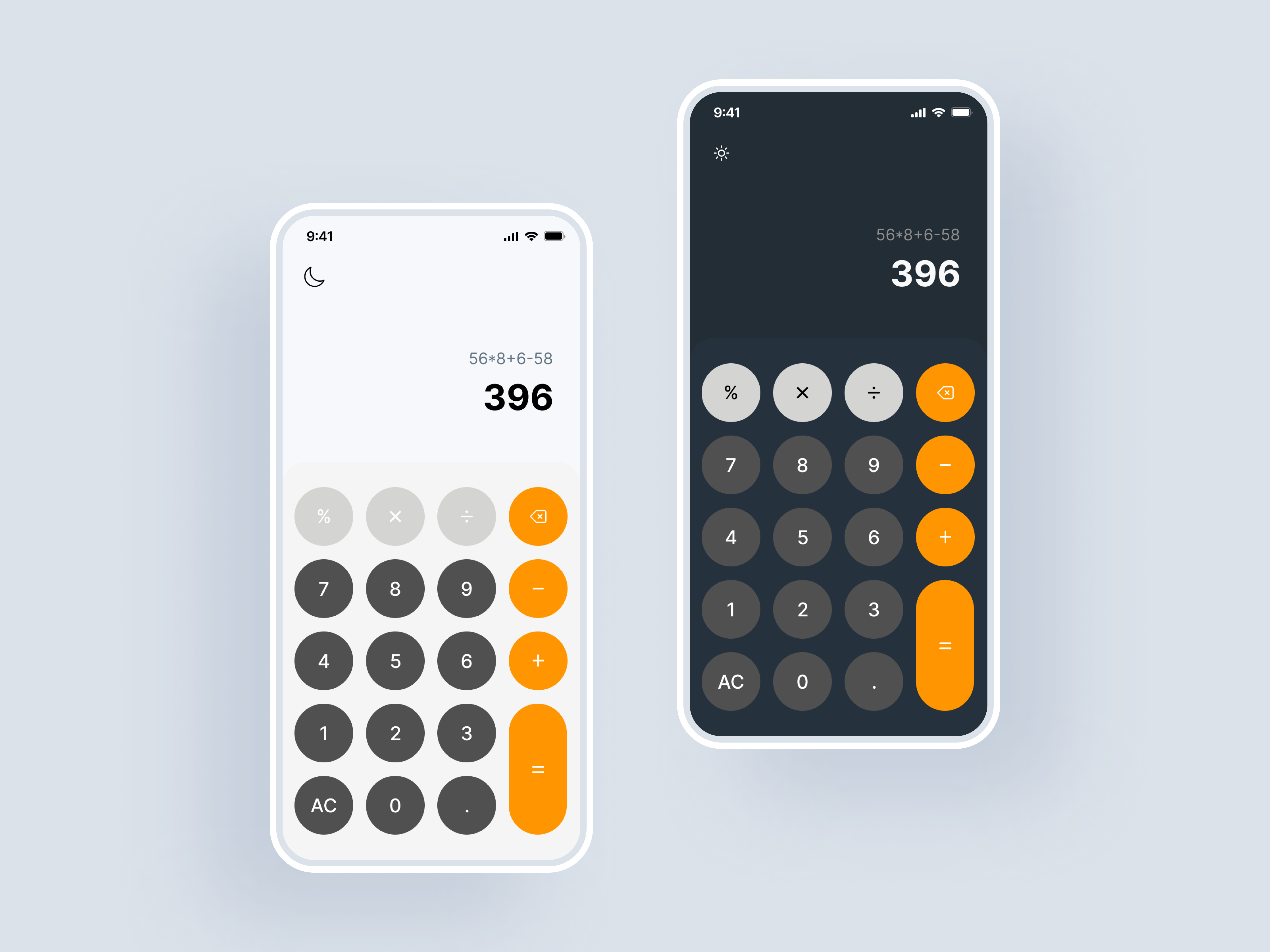 Calculator UI Design app app design calculator calculator app calculator concept calculator ui clean daily ui daily ui 04 dark dark mode ios light minimalist mobile design mobile ui modern ui