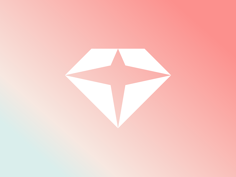 Diamond with sparkle / star within, logo design symbol clear crystal cutting edge diamond gem icon jewel jewellery jewelry logo logo design magic mark negative space ring shine spark sparkle star symbol